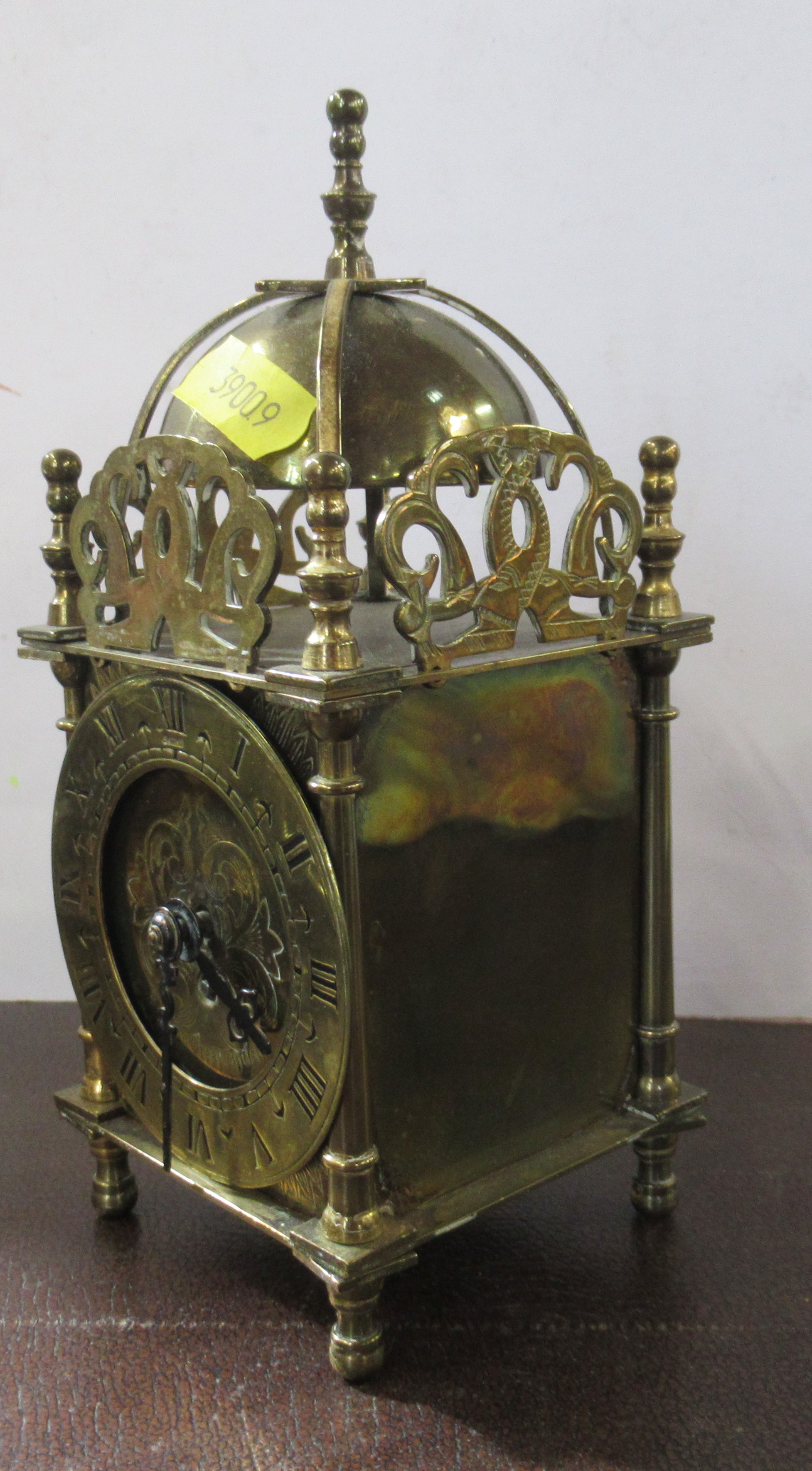 A reproduction brass lantern clock, height 7.5ins - Image 2 of 5