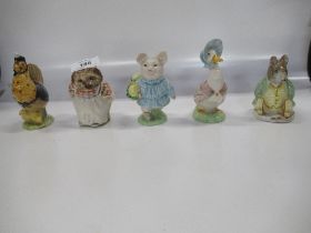 A collection of Beswick Beatrix Potter figures to include, Mrs Tiggy Winkle, Jemima Puddle duck