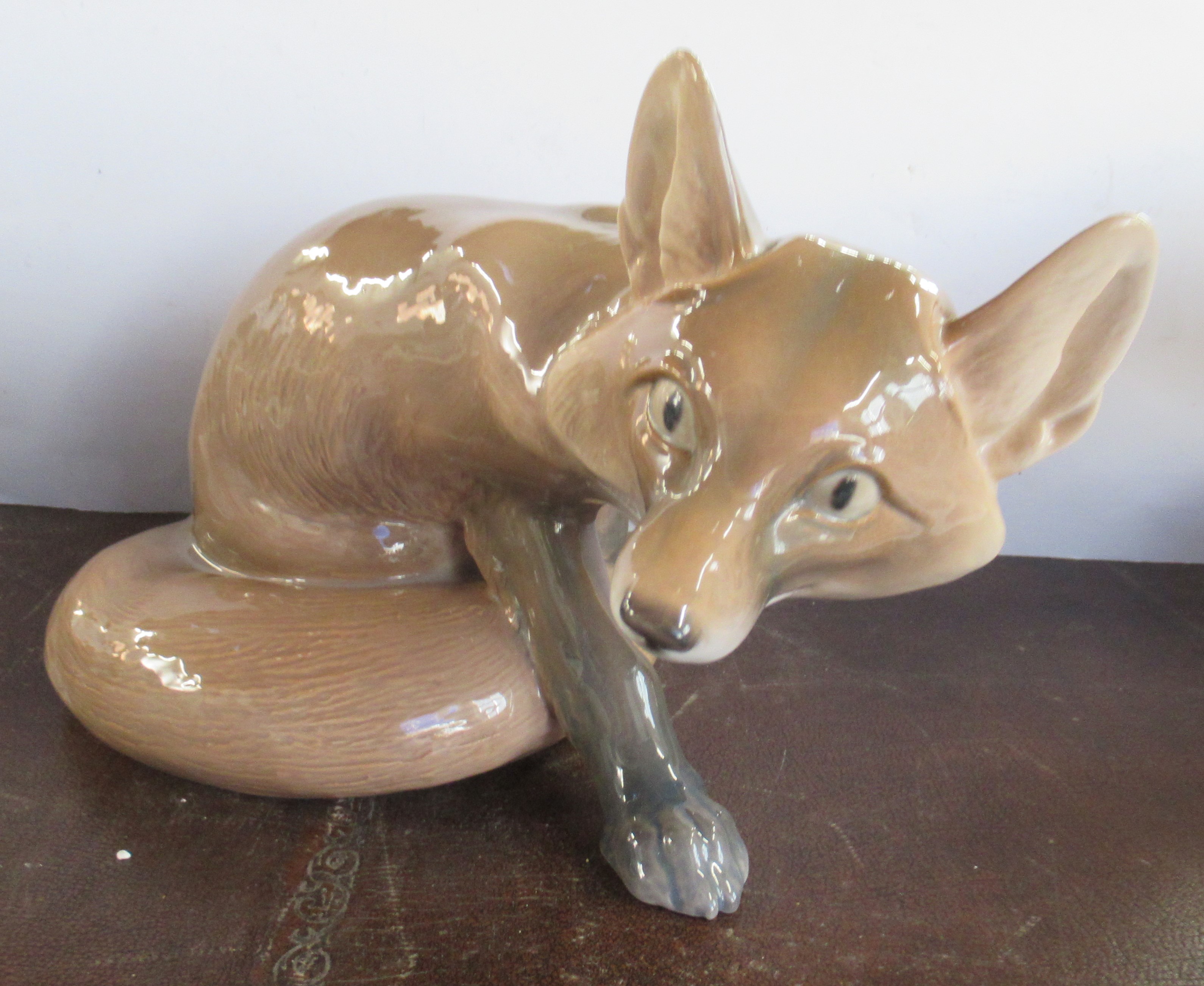 A Large Bing and Grondahl model, of a fox, No1958, second quality made before 1948, length 12ins - Image 2 of 3