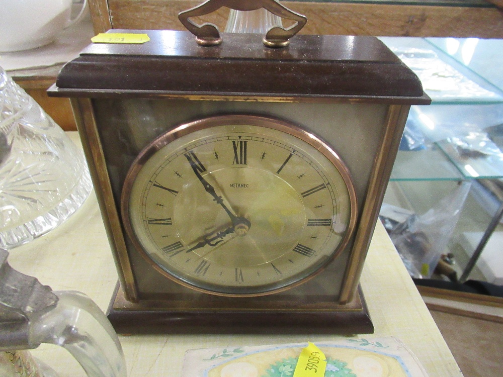 A hallmarked silver trophy together with Meta Mac mantel clock, Silver napkin ring, clocks etc - Image 4 of 5