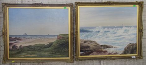 Two M.F.Findlay, oil on canvas beach scenes , 20ins x 24ins