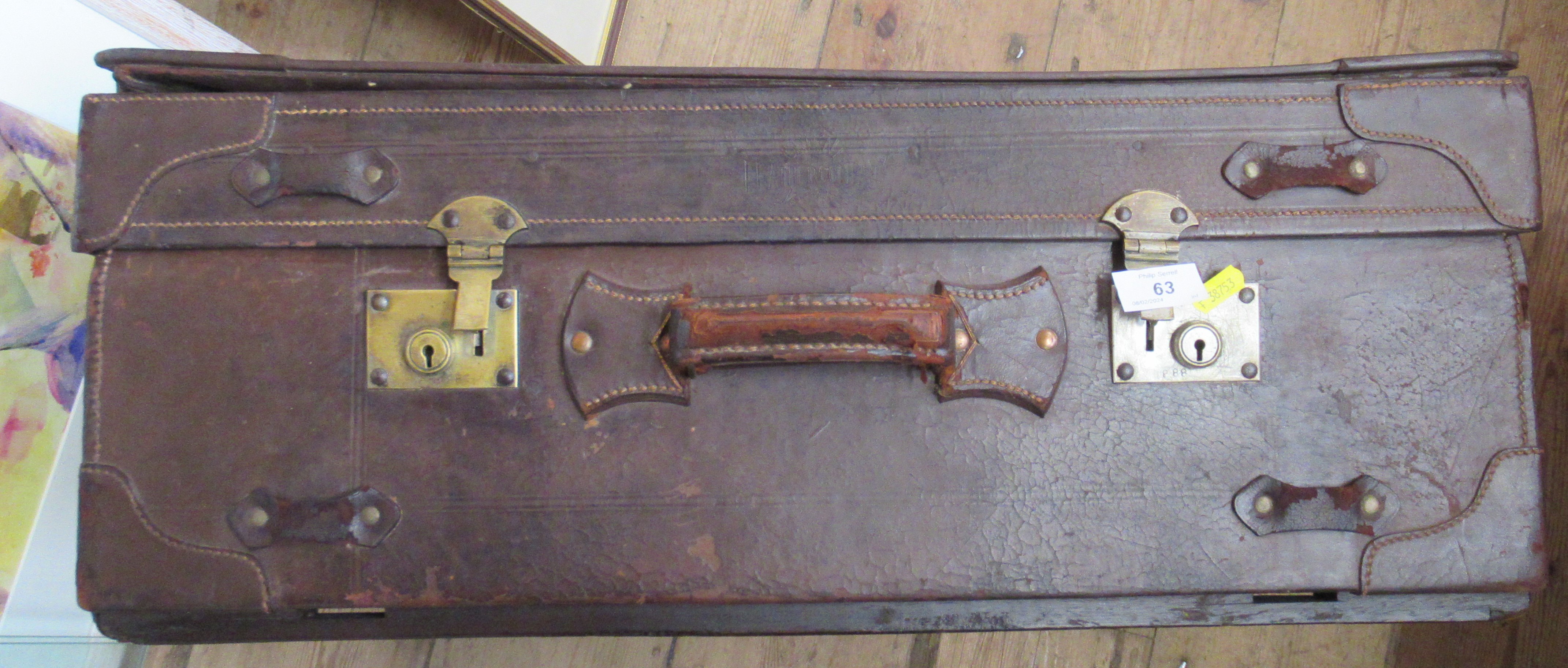 An Orient Leather Company vintage suitcase - Image 5 of 6