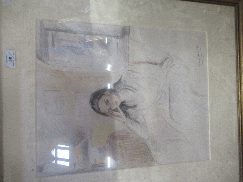 A study of a seated lady, 15ins x 18ins - Image 2 of 2