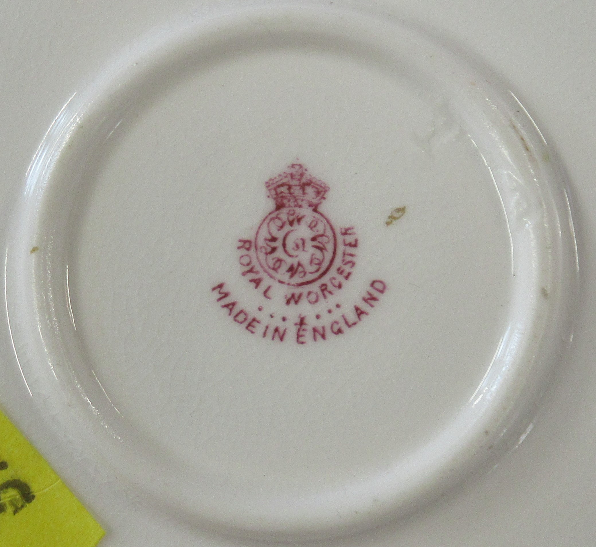 A Royal Worcester cabinet cup and saucer, decorated with fruit to a mossy background, the cup by E - Image 8 of 8