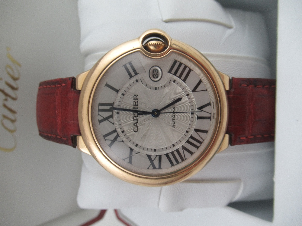 A Cartier 18k rose gold Automatic Calendar 'Balloon Bleu Watch, ref. 2999 No 03054NX with - Image 2 of 11