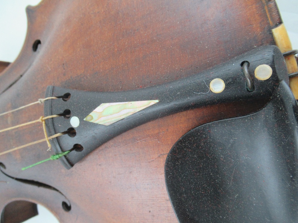 A cased violin, with two piece back, bearing label for repairer M. Andersen - Image 2 of 11