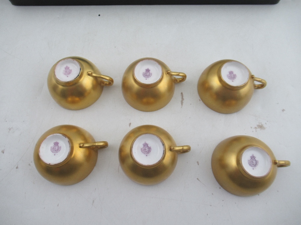 A Royal Worcester cased set of 6 miniature tea cups and saucers decorated with hand painted fruit - Image 13 of 13