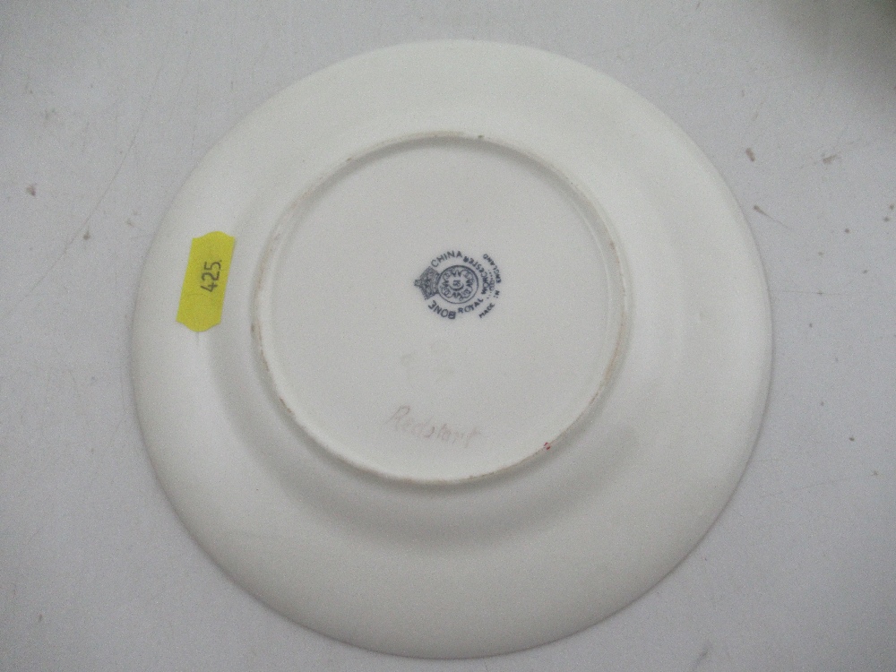 A Royal Worcester cup decorated with a robin  saucer decorated with a Linnet and side plate - Bild 8 aus 8