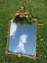 An ornate gilt framed mirror, width 25ins, height 42ins