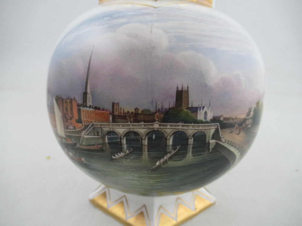 A George Grainger beer jug decorated with a view of the River Severn in Worcester with coxed four - Image 2 of 4