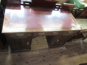 A mahogany desk, with leather writing surface, width 49ins