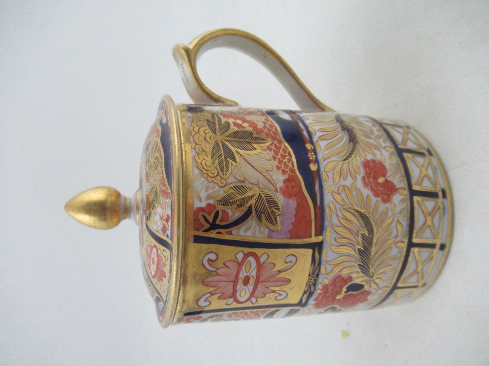A Chamberlains Worcester tankard with cover and milk jug decorated with an Imari pattern height - Image 2 of 7