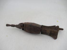 An Antique metal lock, height 15ins