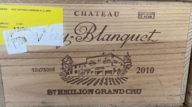 A case of  12  bottles of Puy- Blanquet  wine 2010