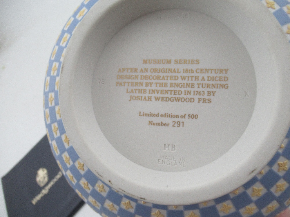 A Wedgwood Museum Series Diced Bowl, engine turned three colour Jasper , after an 18th century - Image 3 of 5