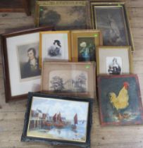 A collection of 19th century prints and pictures, to include portraits, landscapes etc