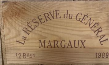 A case of 12 bottles of  La Reserve De General wine 1989