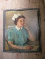 Mamamalle ?  Portrait of a lady in nurses uniform 27ins x 22ins