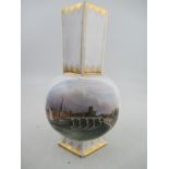 A George Grainger beer jug decorated with a view of the River Severn in Worcester with coxed four