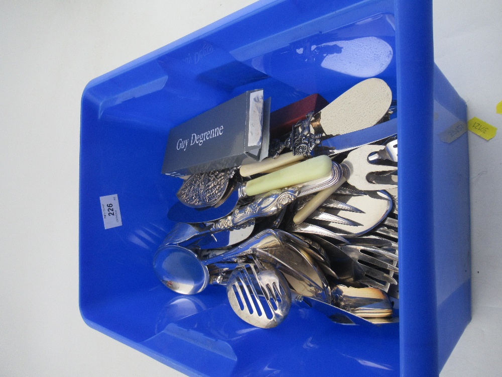 A collection of silver plated flatware etc