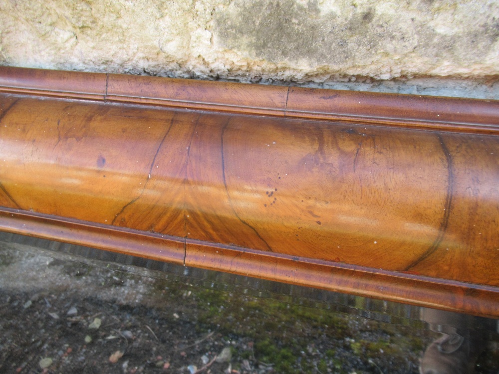 A 18th century design walnut cushion framed mirror, with beveled plate, 18ins x 24ins, total - Image 3 of 4