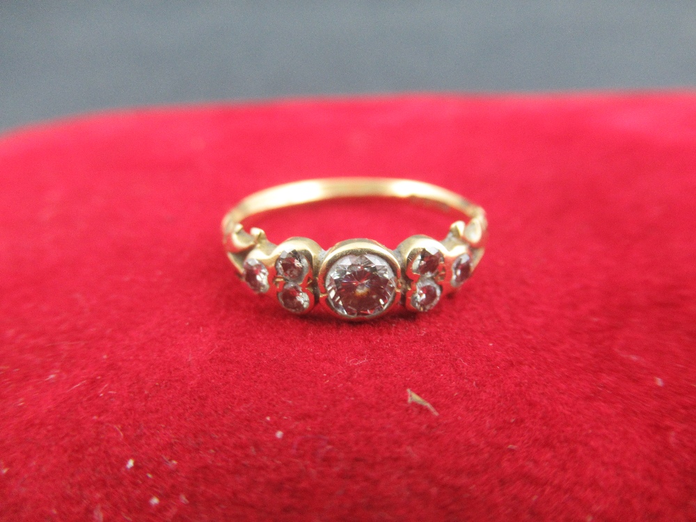 An 18ct diamond ring, approx, 0.25ct, with a trio of diamonds to each shoulder, together with a - Image 2 of 4