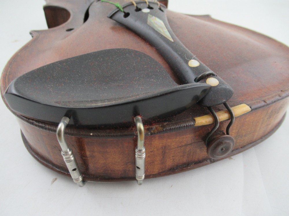 A cased violin, with two piece back, bearing label for repairer M. Andersen - Image 3 of 11