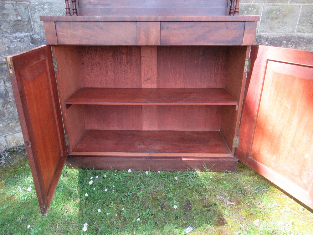 A Victorian mahogany chiffonier, width 45ins, height 59ins - Image 3 of 3