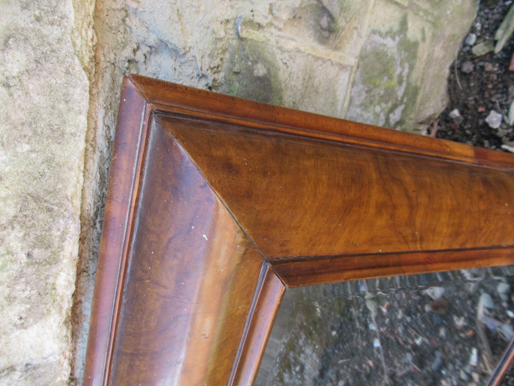 A 18th century design walnut cushion framed mirror, with beveled plate, 18ins x 24ins, total - Image 2 of 4