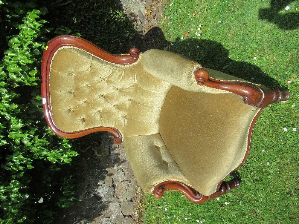 A late Victorian/Edwardian showwood armchair