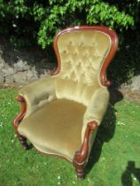 A late Victorian/Edwardian showwood armchair