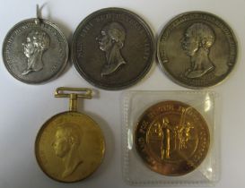 Four Pitt Club medals, Leicestershire 1814, Warrington 1714, Stirling 1814, Nottingham 1814,