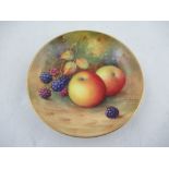 A Royal Worcester pin dish decorated with fruit by Shuck diameter 3.5ins  Condition Report: Good