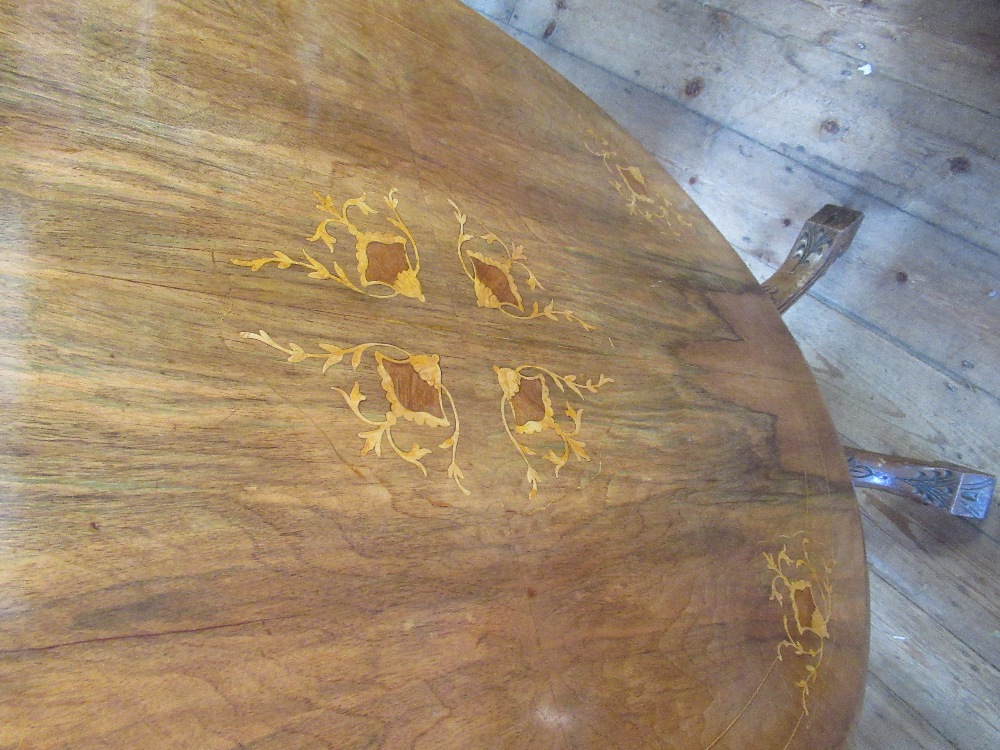 A Victorian walnut loo table, 47ins x 34ins - Image 2 of 2