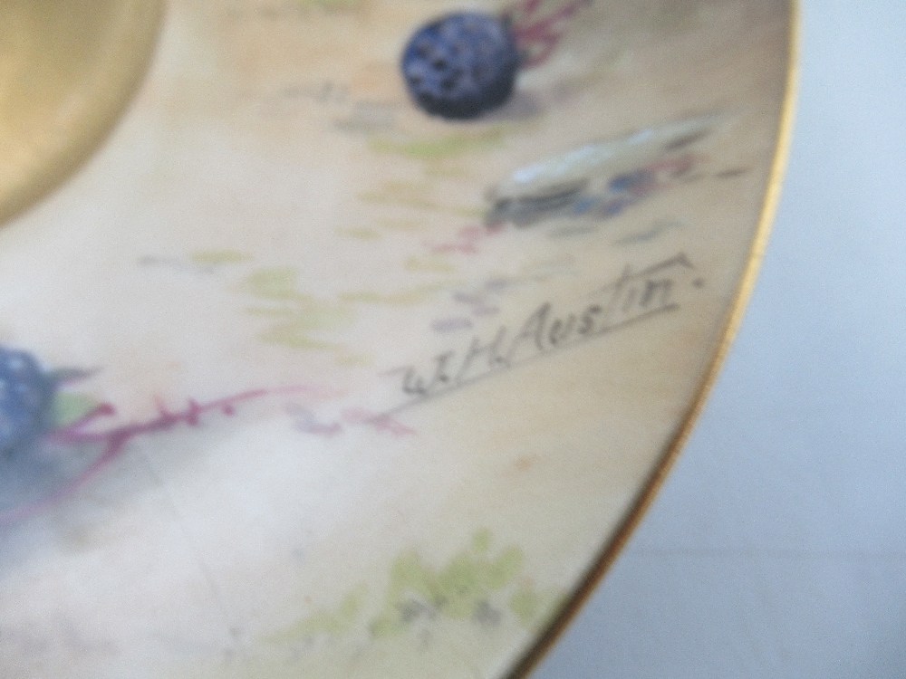 A Royal Worcester tea cup and saucer decorated with fruit by Austin and Price together with a - Image 4 of 7