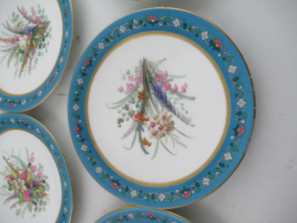 A Royal Worcester dessert service, the twelve plates decorated with floral sprays, with two low - Image 2 of 7