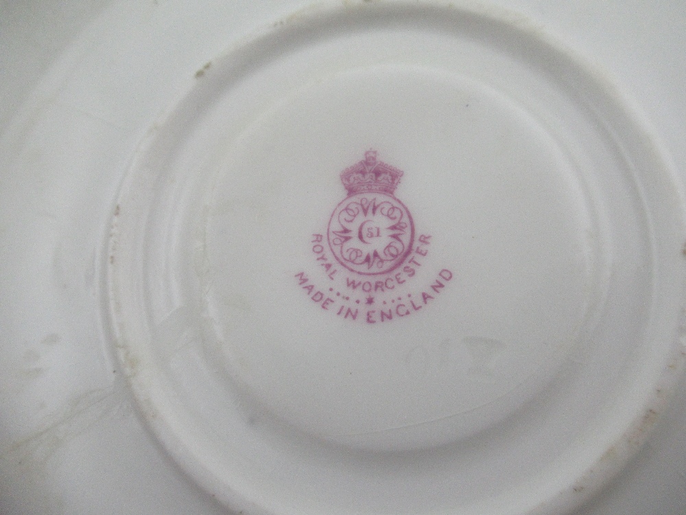 A Royal Worcester tea cup and saucer decorated with fruit by Austin and Price together with a - Image 6 of 7