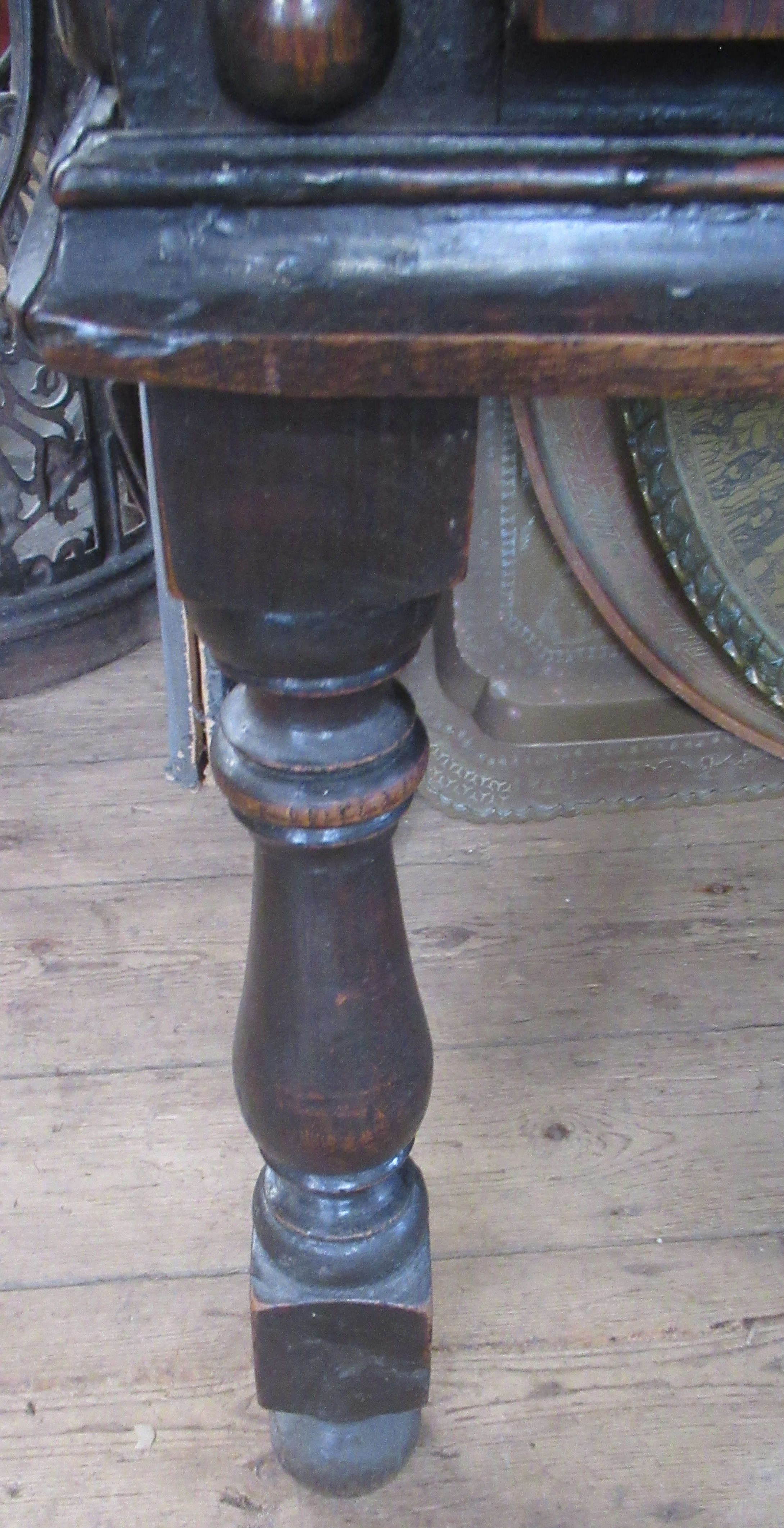 An Antique oak dresser, with boarded plate rack over, the base having moulded drawer fronts, width - Image 3 of 8