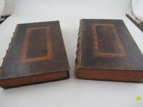 Charles Leslie The Theological Works 1721, two elephant folio vols in full leather Cambridge binding