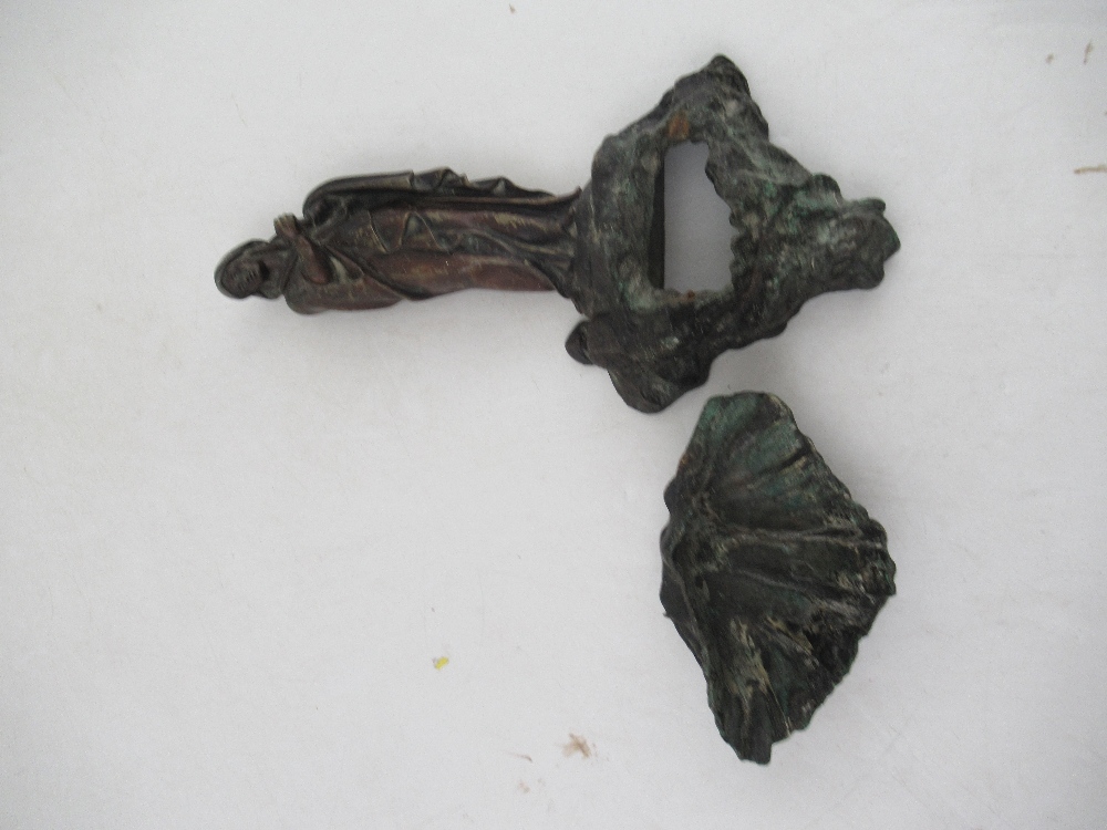 A 19th century continental cold painted bronze holy water stoup modelled as the the Madonna with - Image 2 of 4