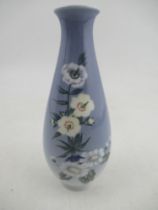 A Royal Copenhagen vase, decorated with flowers, height 7.5ins