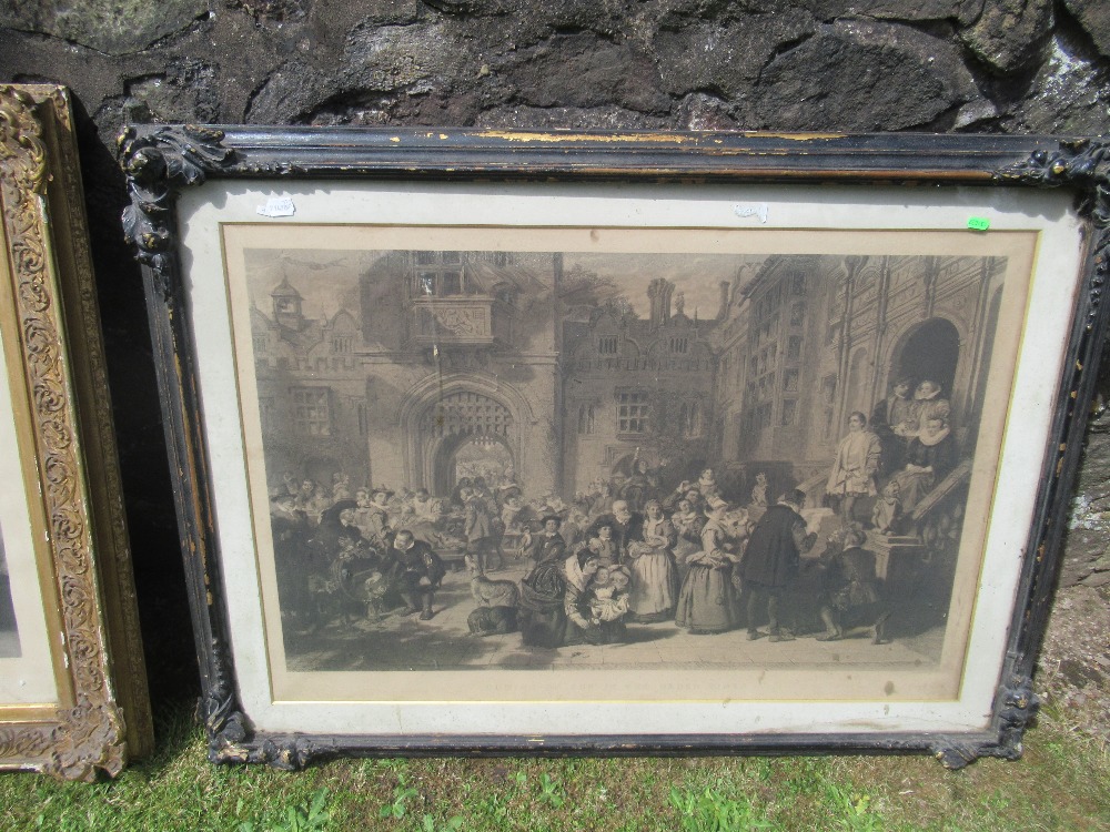 Two prints, "Coming of age in the olden times" and "Our Sovereign p-residing over the council - Image 2 of 3