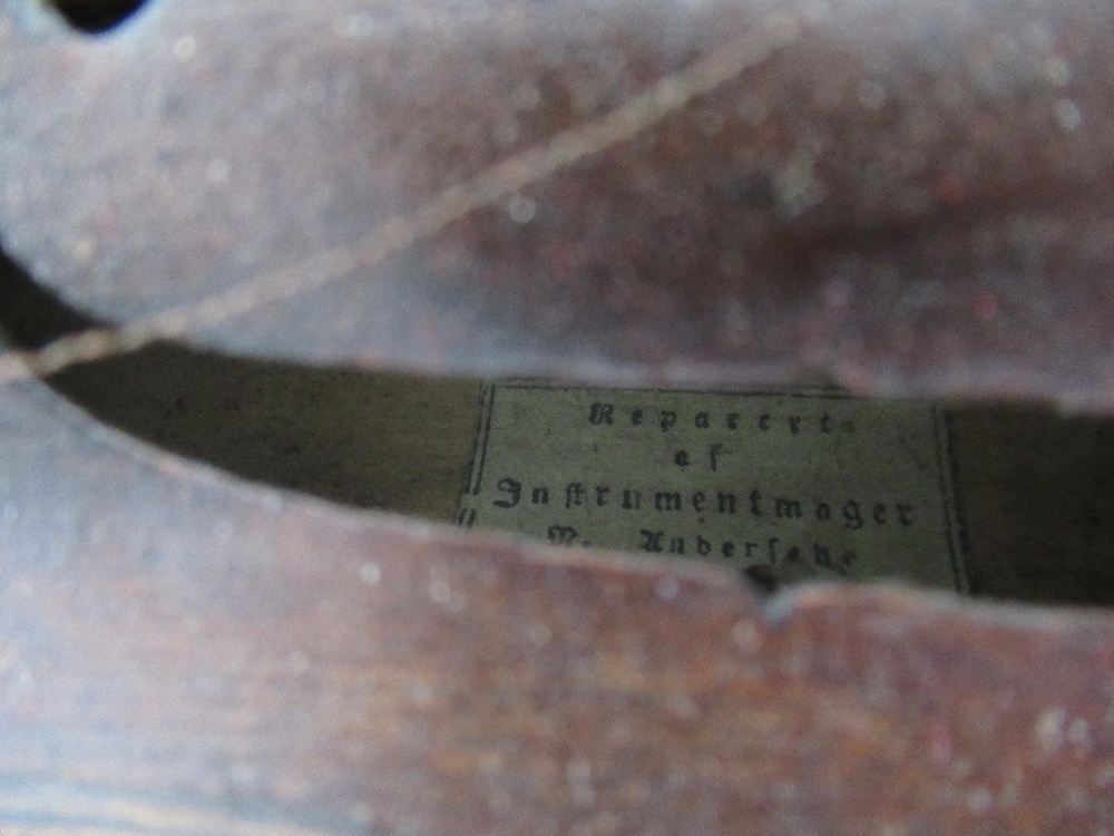 A cased violin, with two piece back, bearing label for repairer M. Andersen - Image 8 of 11