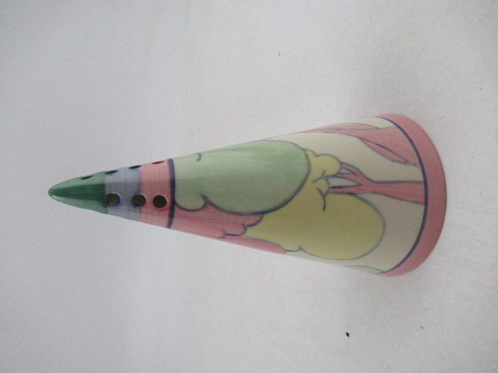 A reproduction Clarice Cliff conical sugar sifter - Image 2 of 3