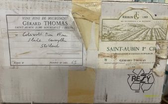 A case of 12  bottles of Saint Aubin 1st Cru 1989 wine