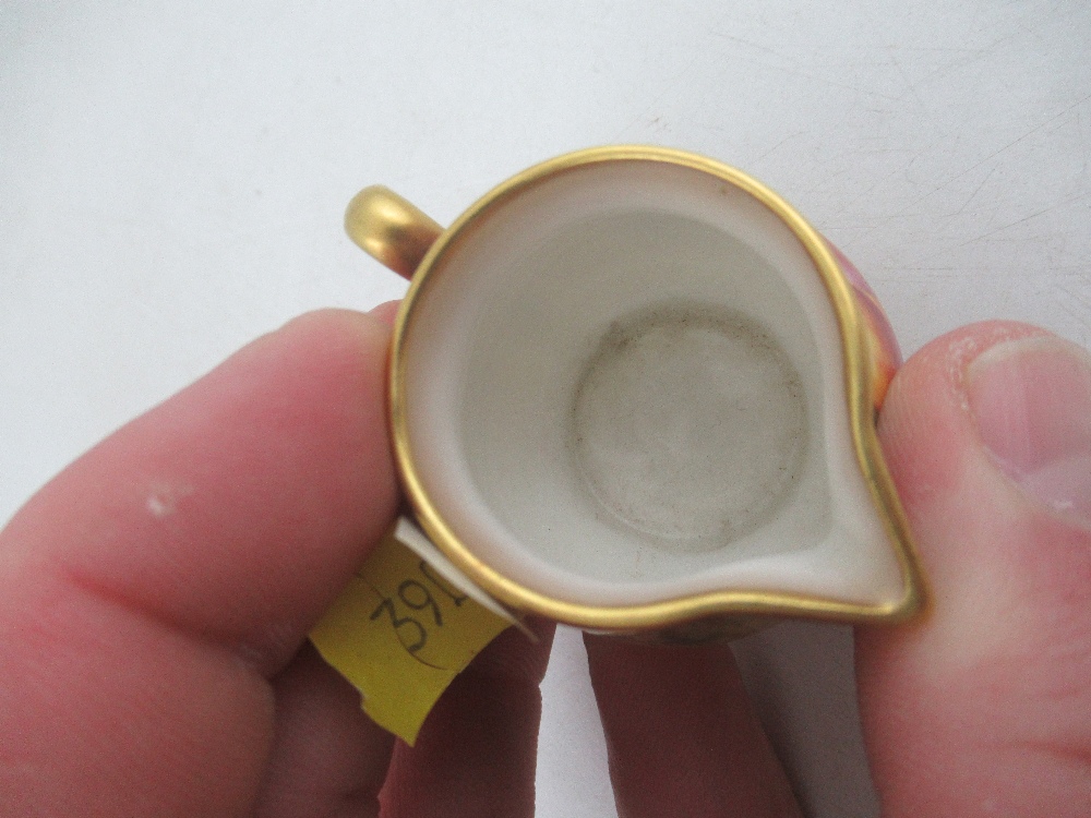 A Royal Worcester miniature milk jug decorated with Fruit by Freeman height approx 1.25ins Condition - Image 4 of 6