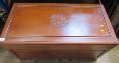 A  Chinese hardwood blanket chest, width 37ins