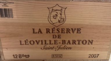 A Case of  12 bottles La Reserve De Leoville- Barton 2005