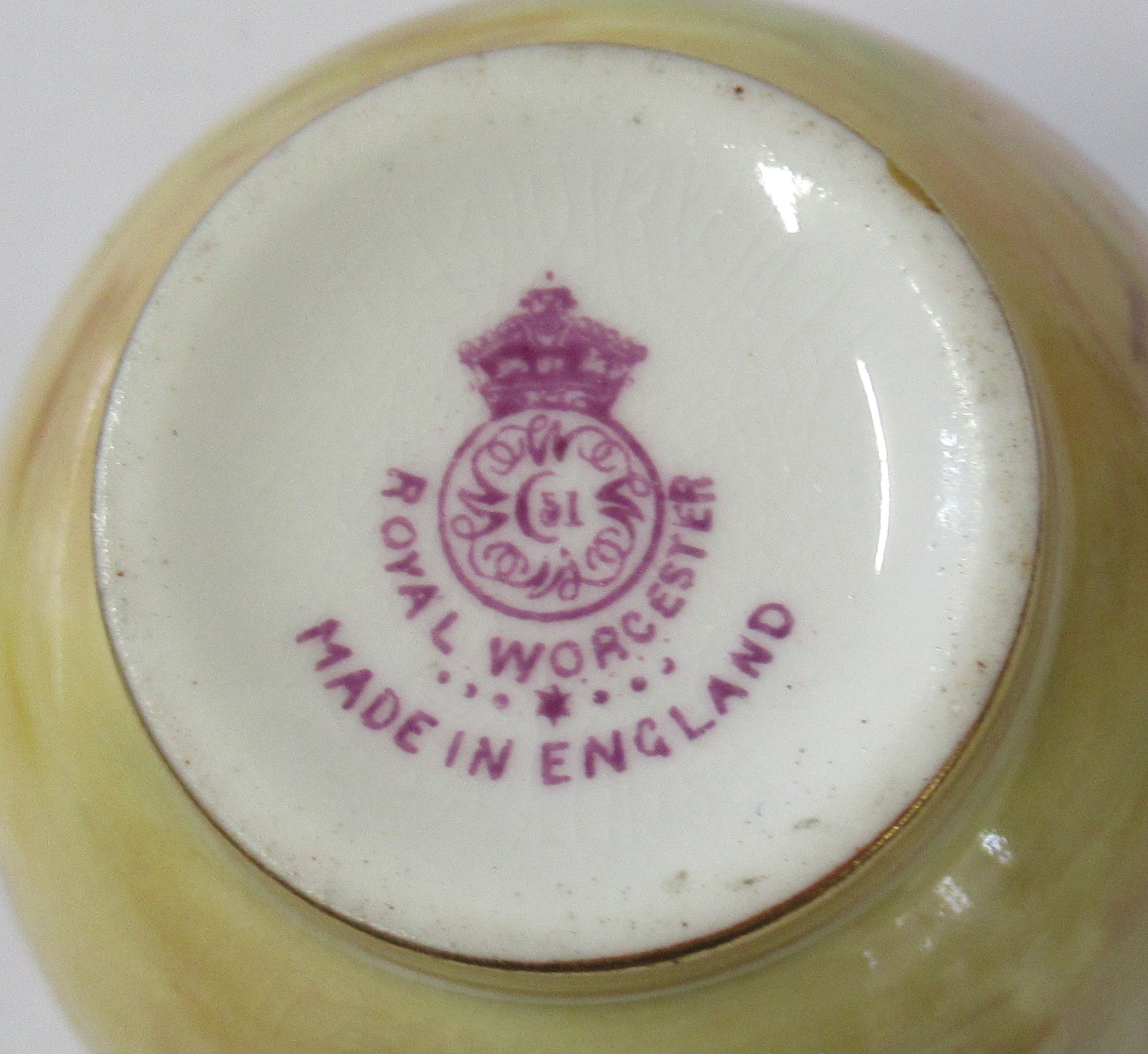 A Royal Worcester cabinet cup and saucer, decorated with fruit to a mossy background, the cup by E - Image 7 of 8