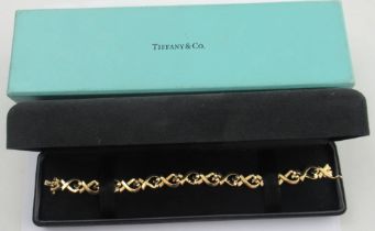 A Tiffany & Co Paloma Picasso18k loving heart link bracelet, weight 31.4g